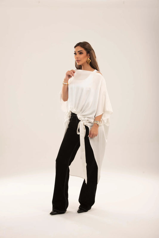Off shoulder Tie-Waist Tunic