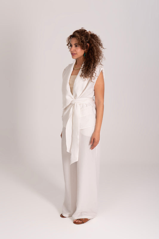 Soft Blended Linen Belted set