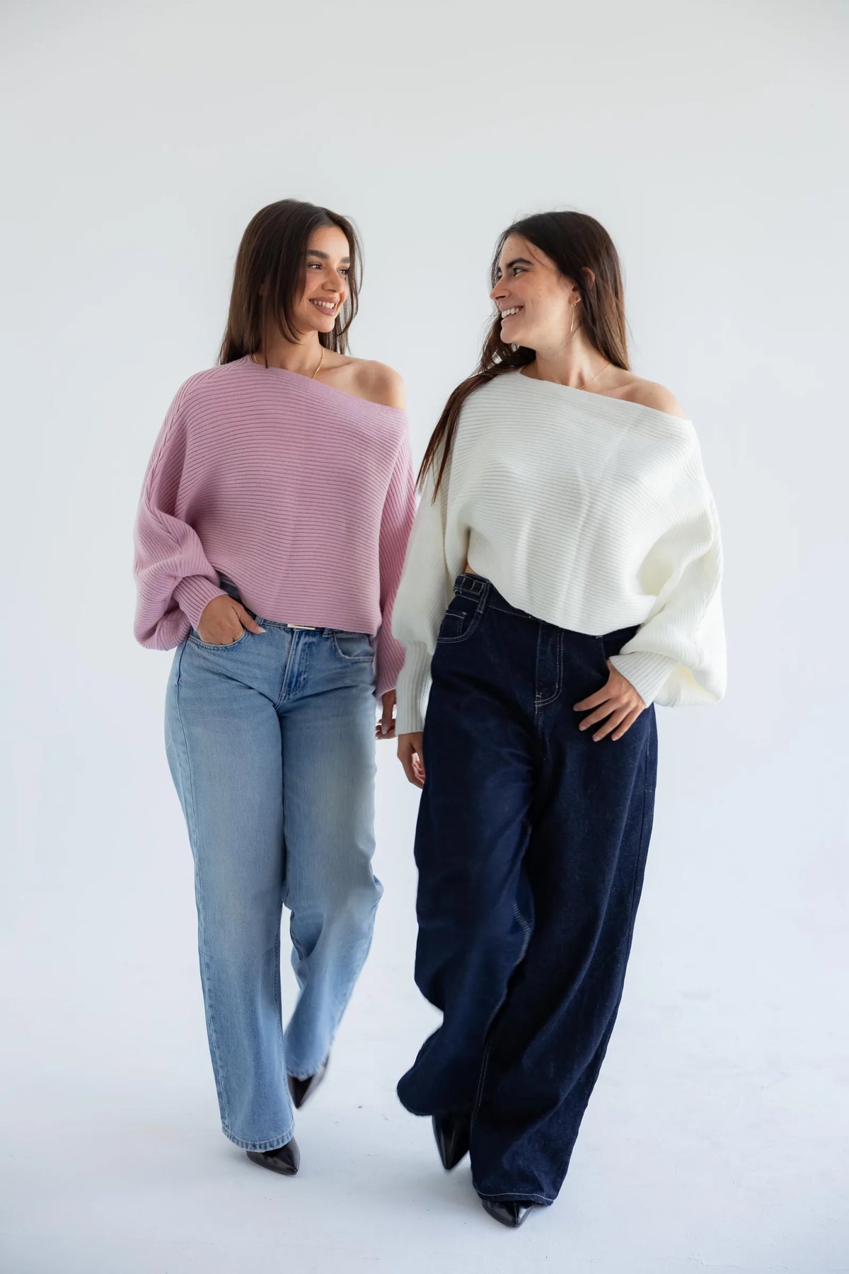 Luna pullover in lilac and ivory