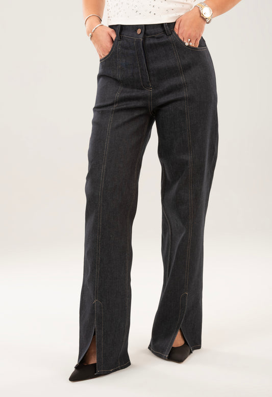 High-Waisted Wide-Leg Jeans – Denim