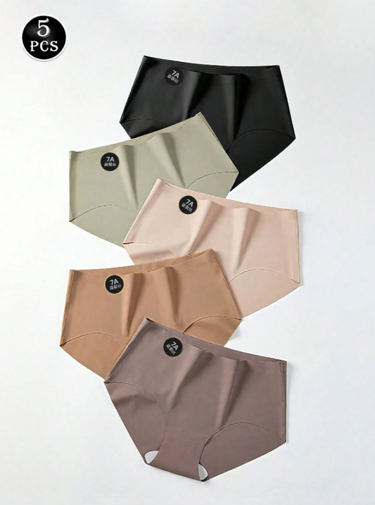 5Pcs Seamless Panties Ice Silk Panties For Women