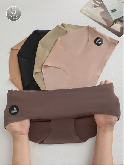 5Pcs Seamless Panties Ice Silk Panties For Women