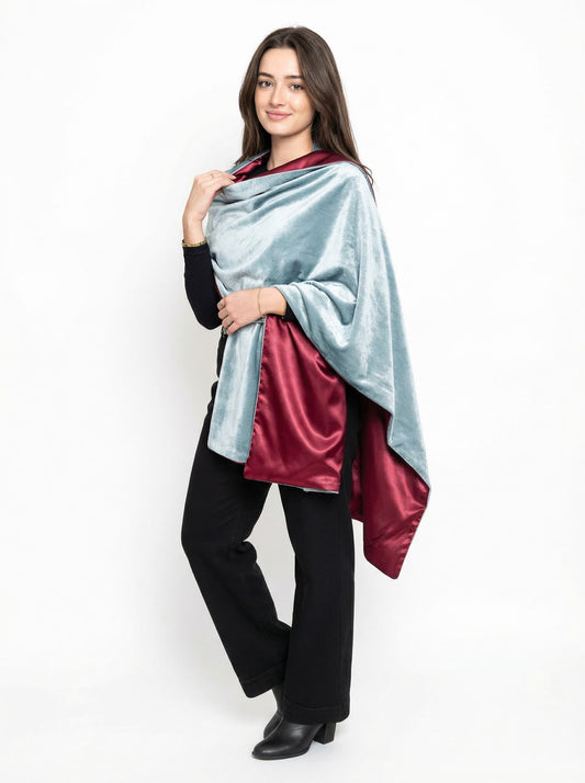 Moonlight Velvet shawl - sage x wine