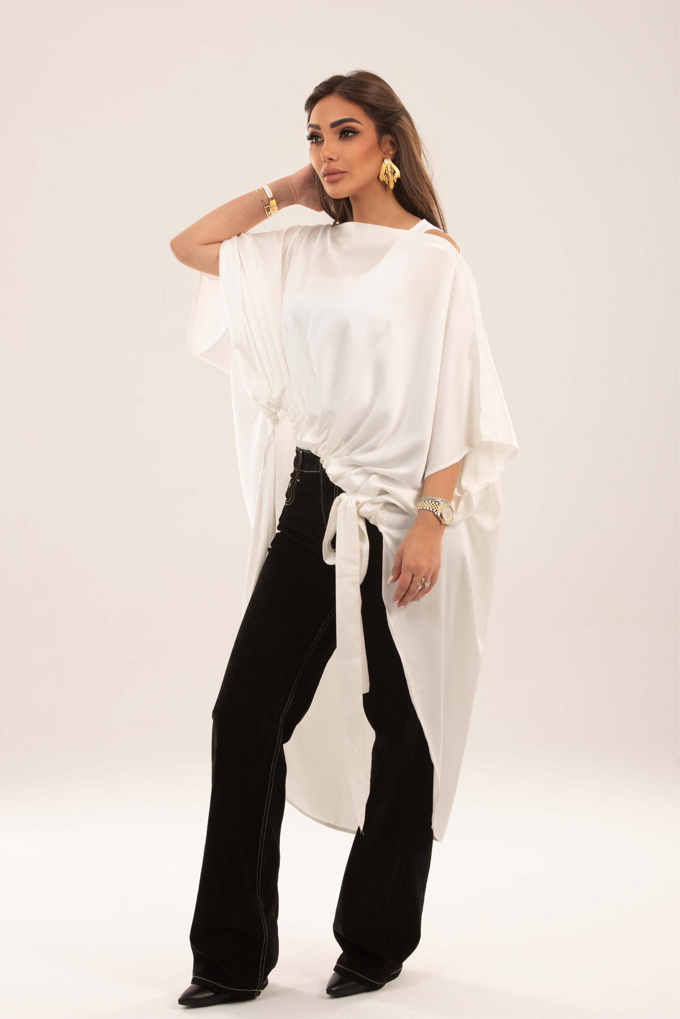 Off shoulder Tie-Waist Tunic