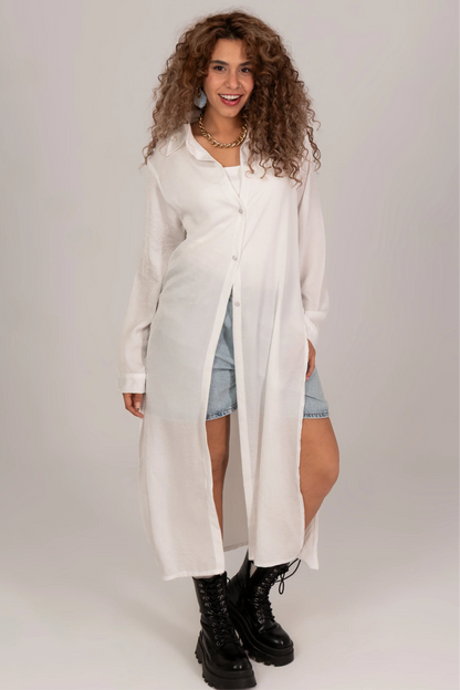 Sophia split sides stain Long shirt