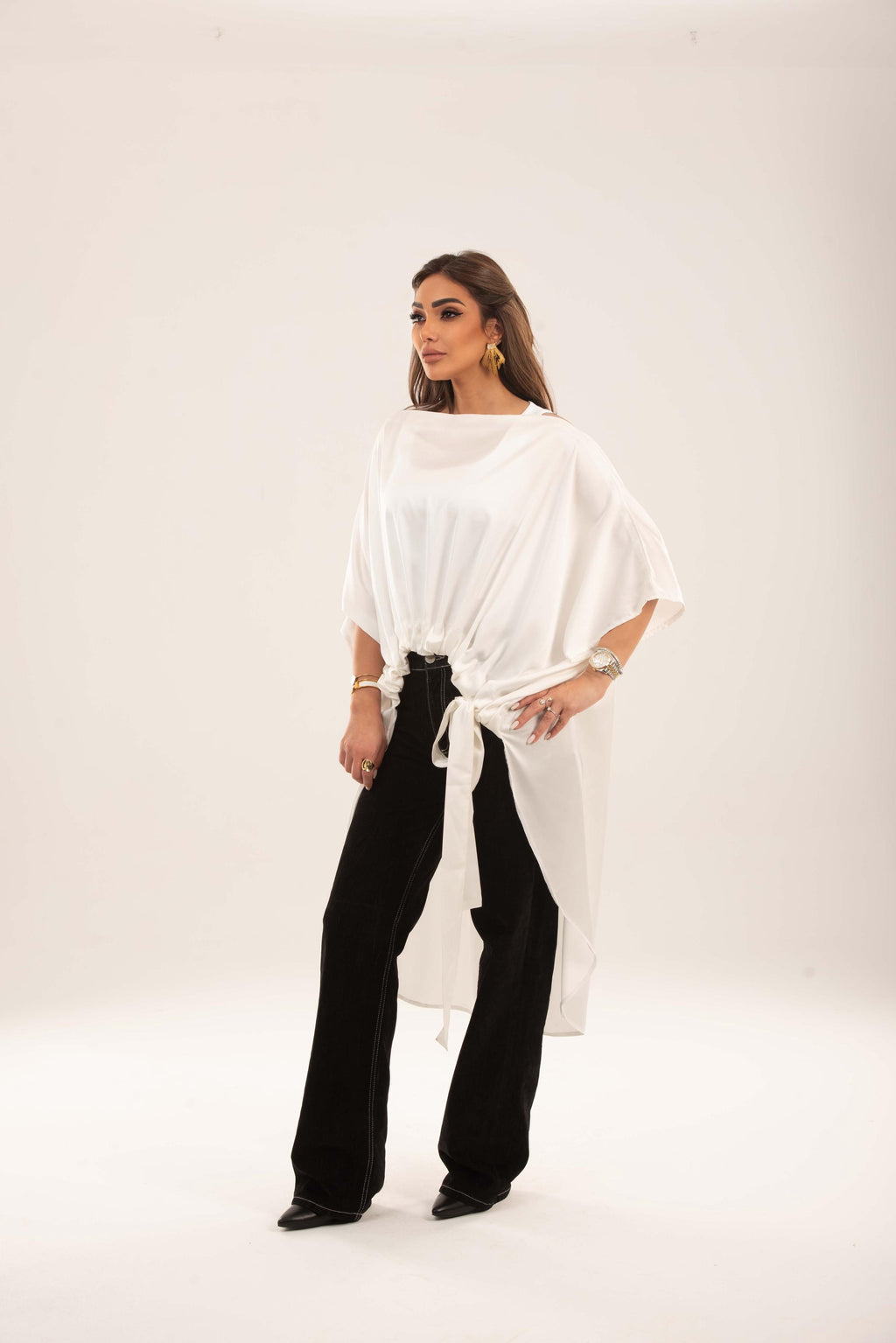 Off shoulder Tie-Waist Tunic