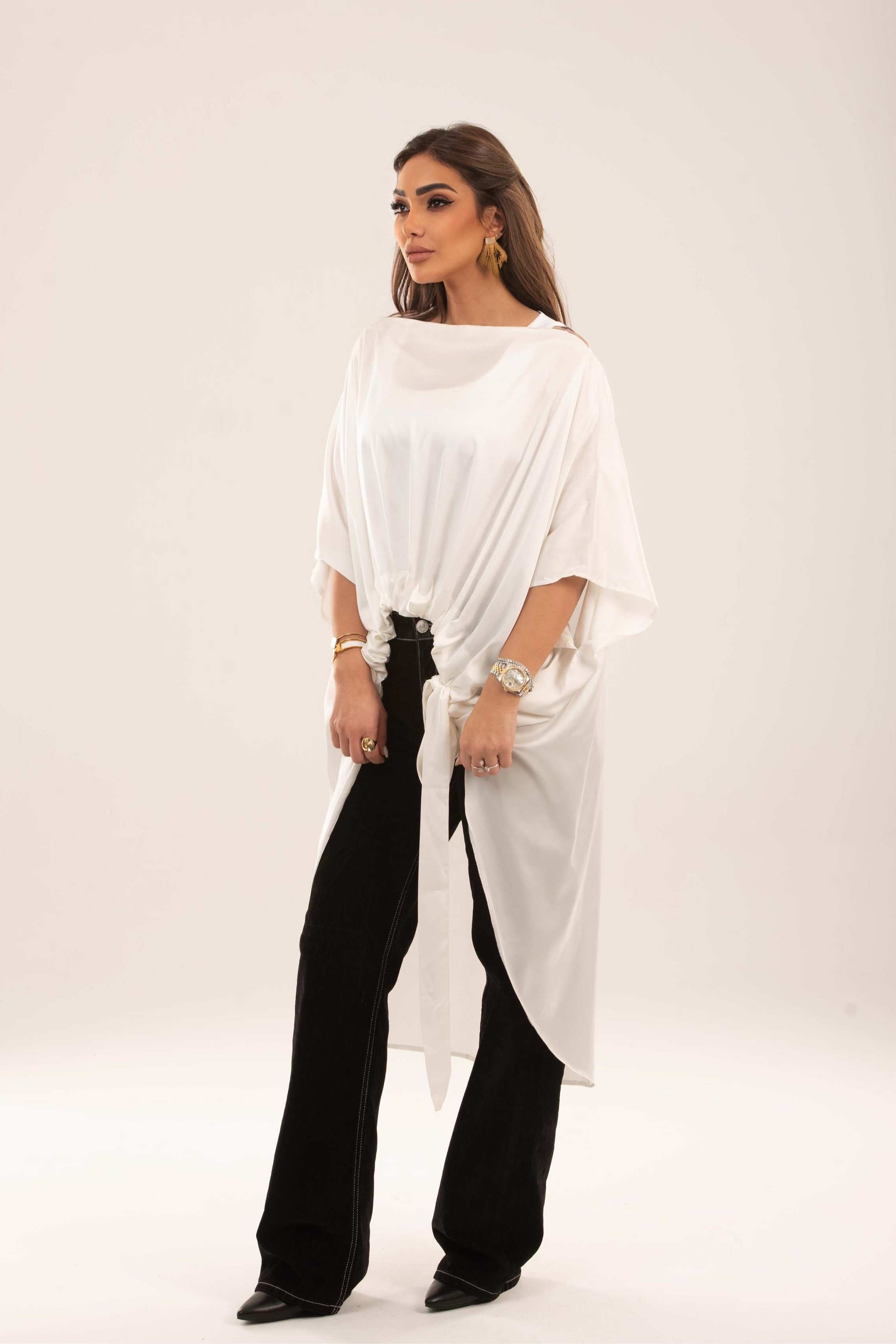 Off shoulder Tie-Waist Tunic