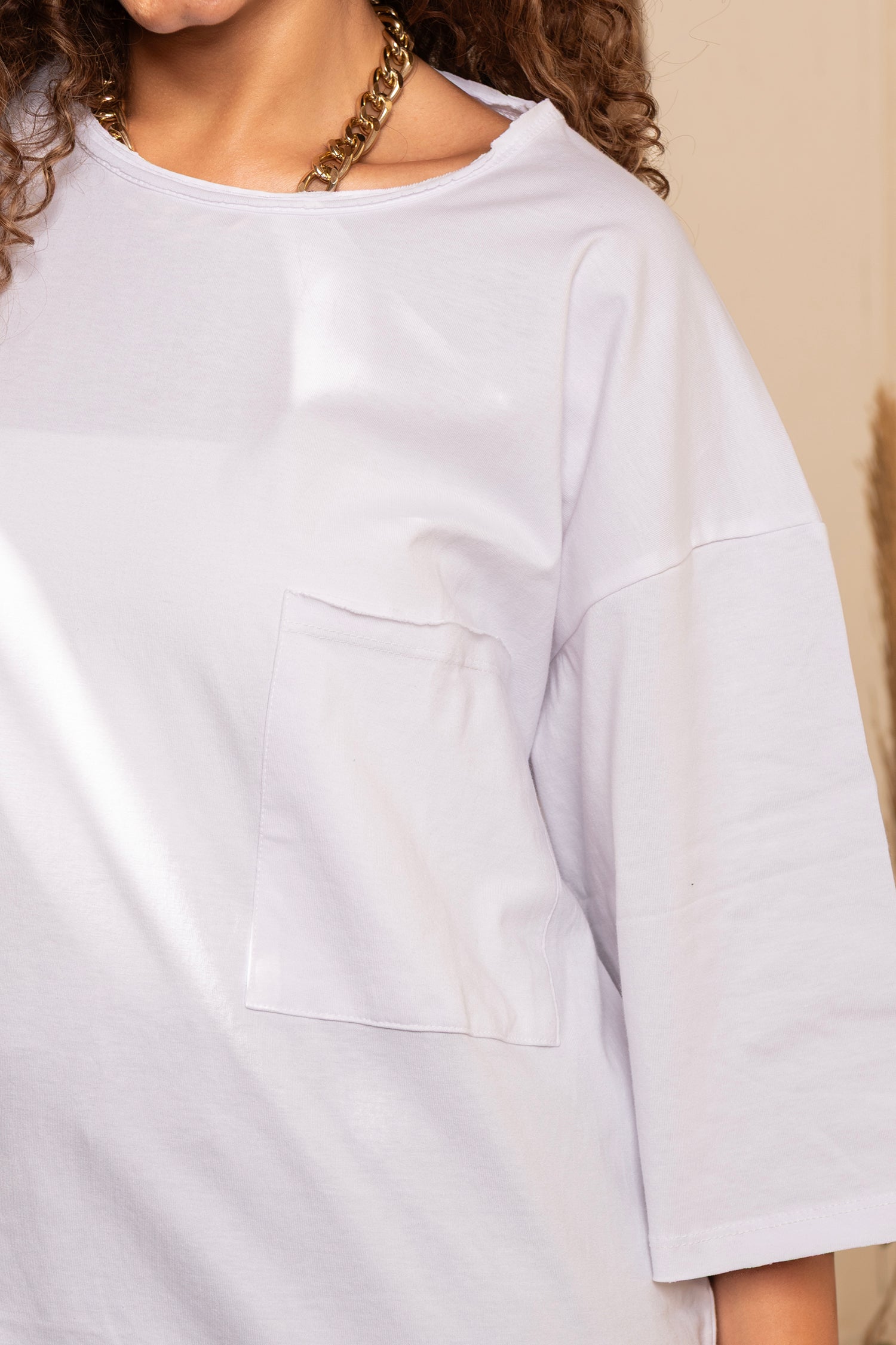 Oversized High Low Unfinished Edge T-shirt