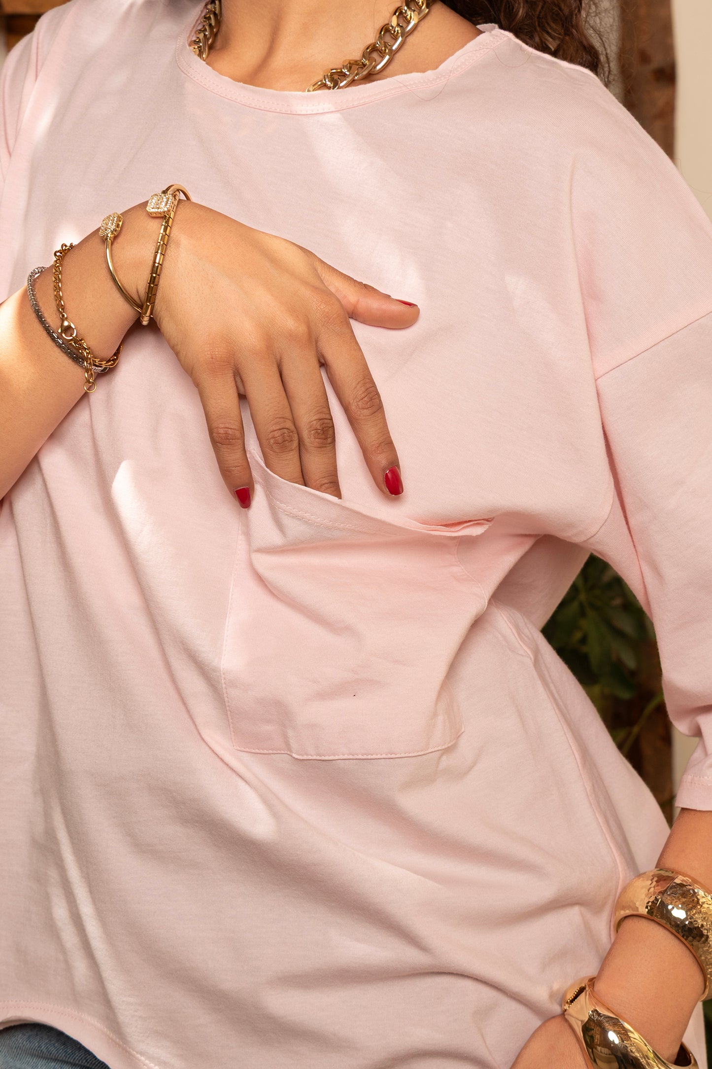 Oversized High Low Unfinished Edge T-shirt