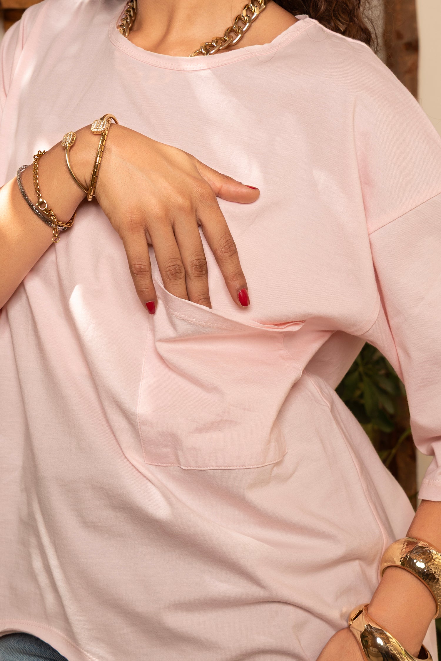 Oversized High Low Unfinished Edge T-shirt