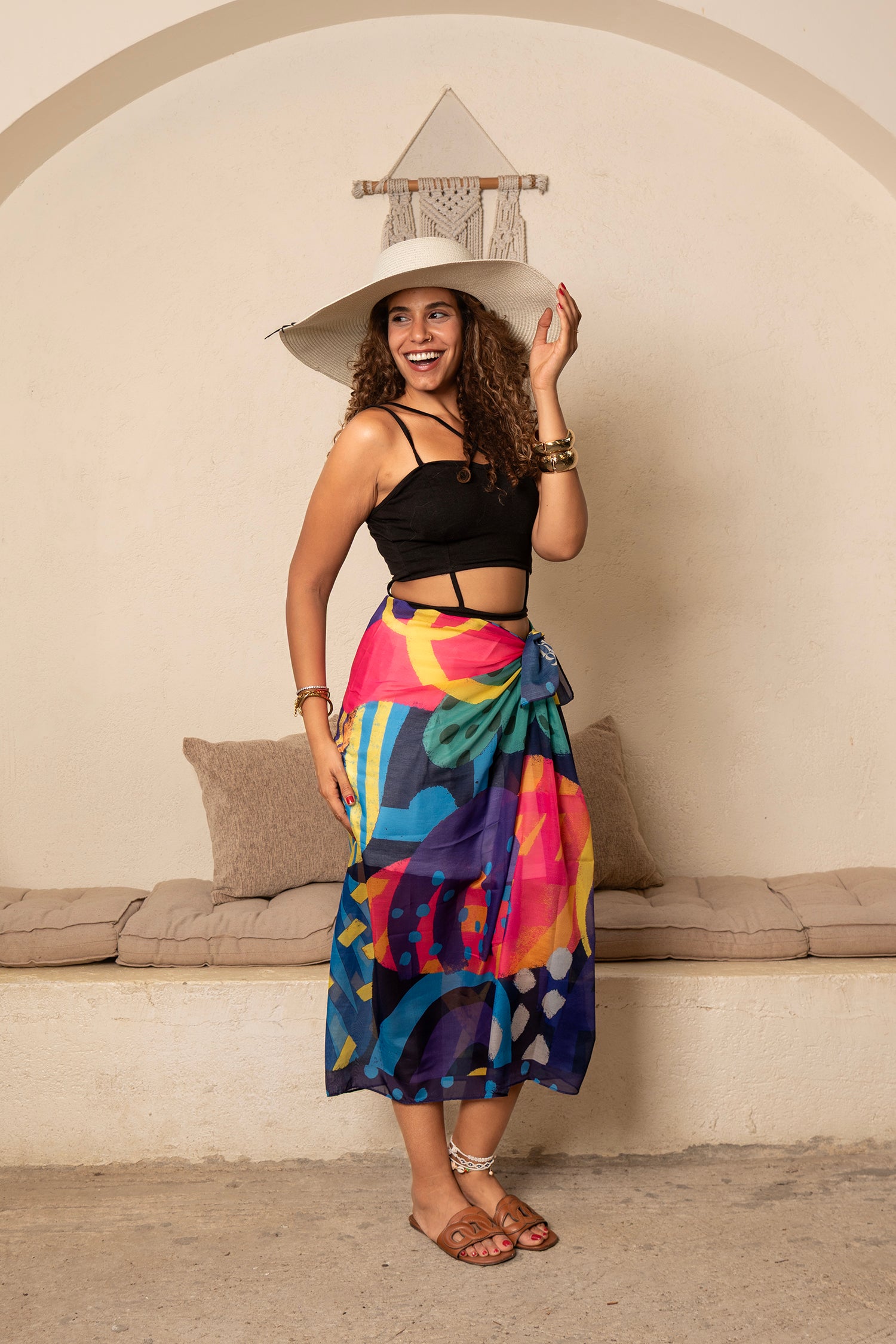 Flower power wrap coverup