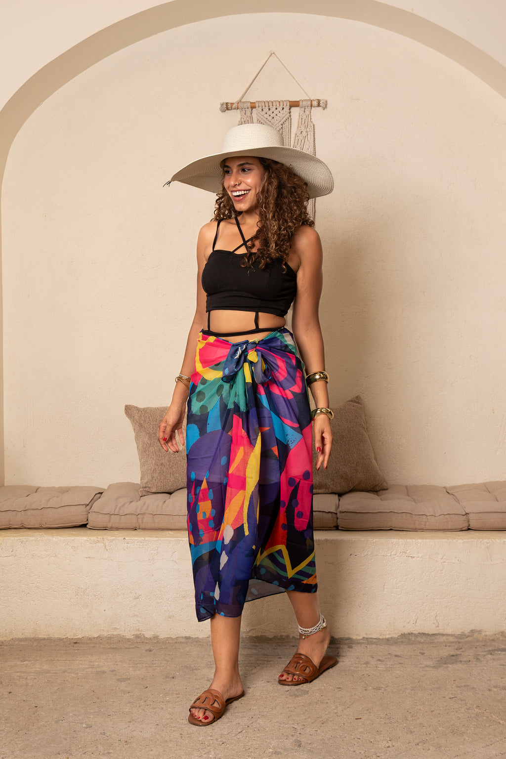 Flower power wrap coverup