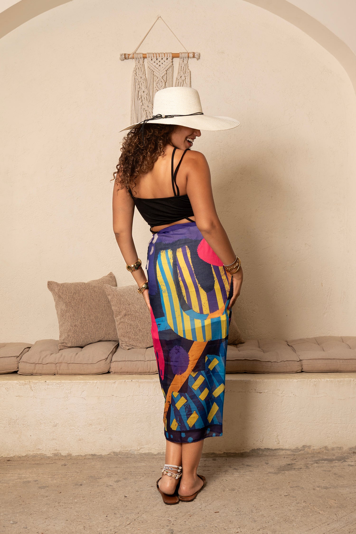 Flower power wrap coverup