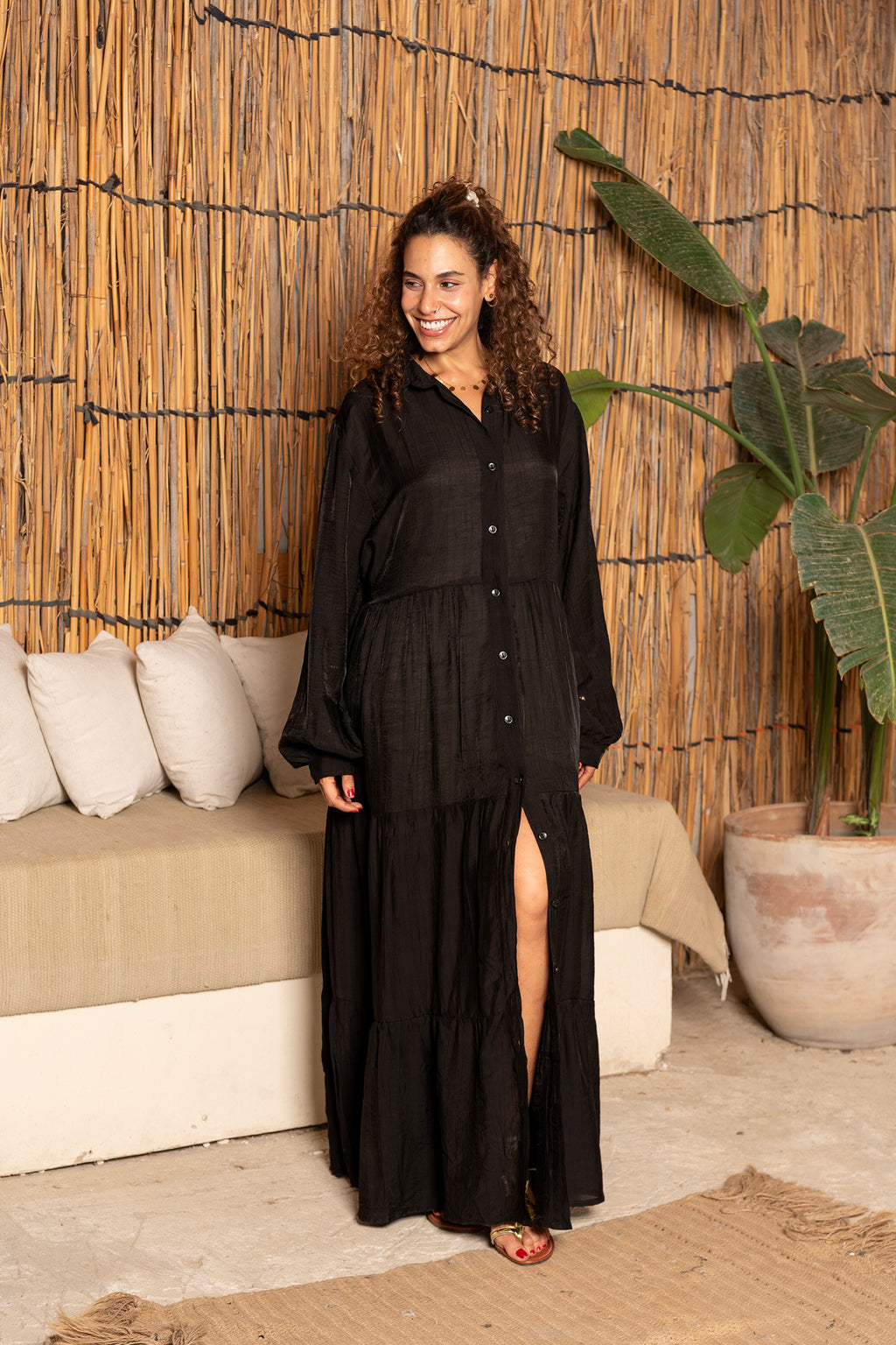 Long sleeves maxi dress