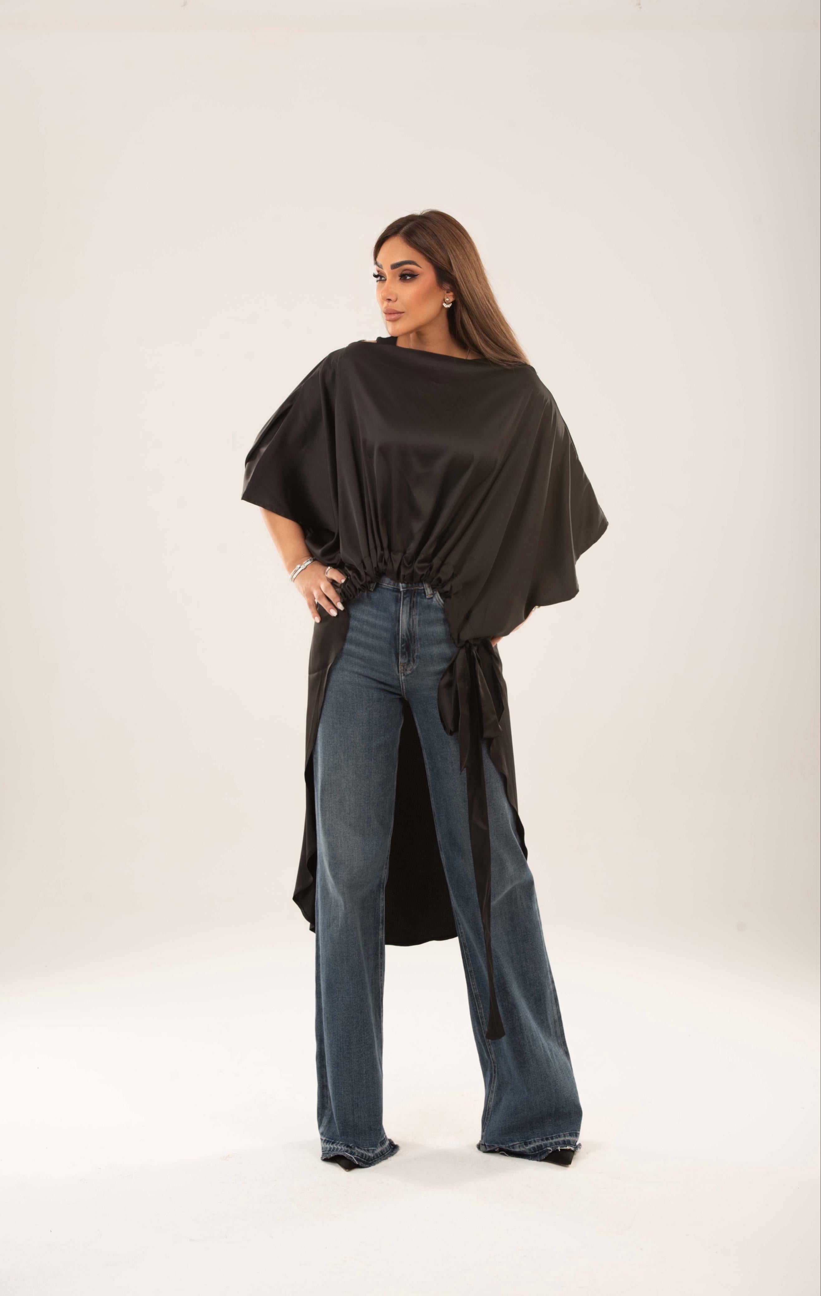 Off shoulder Tie-Waist Tunic