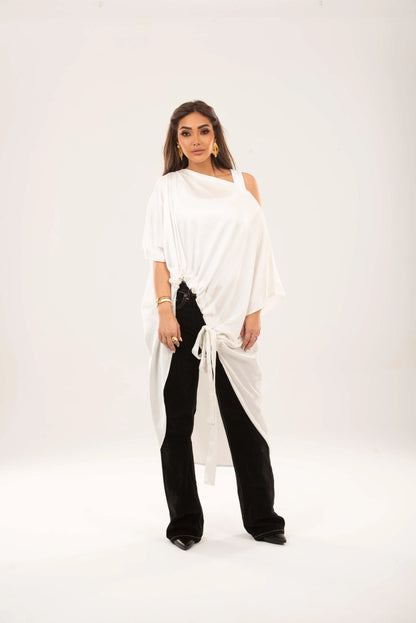Off shoulder Tie-Waist Tunic