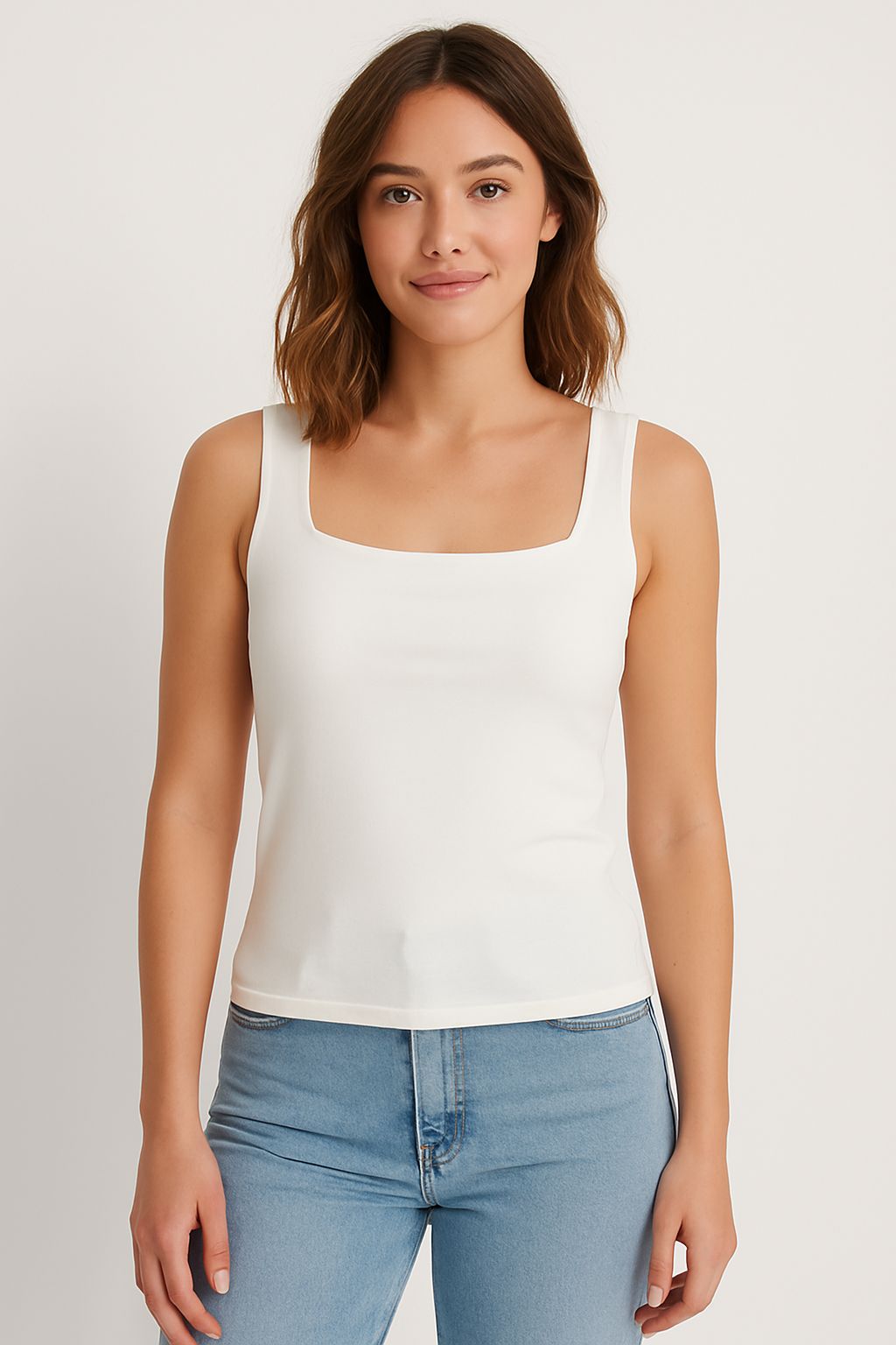 Square Neck Double Layered Tank Top