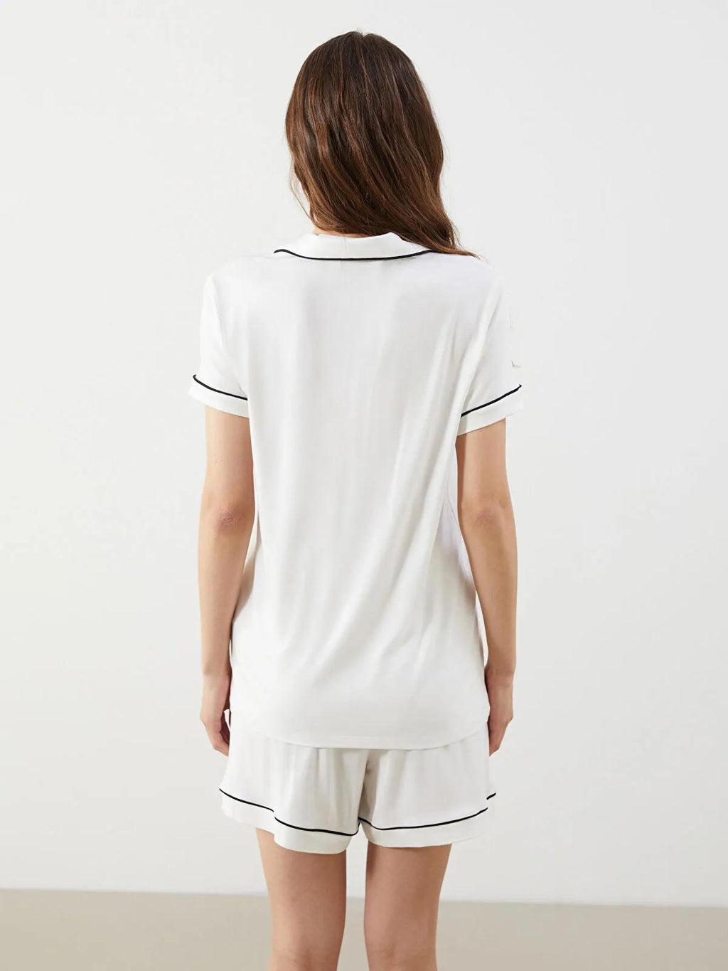 Collared Neck Women's Shortie Pyjama Set