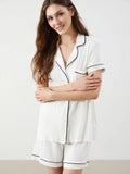Collared Neck Women's Shortie Pyjama Set