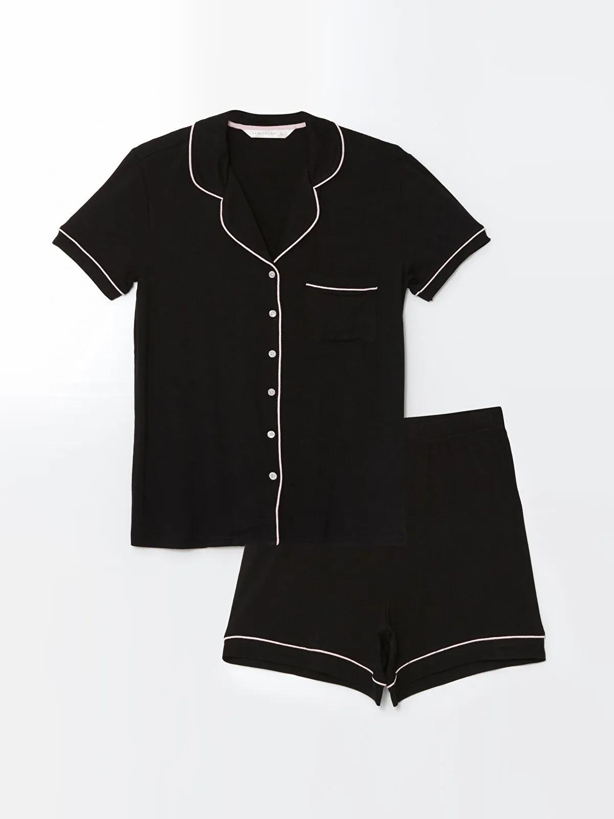 Collared Neck Women's Shortie Pyjama Set