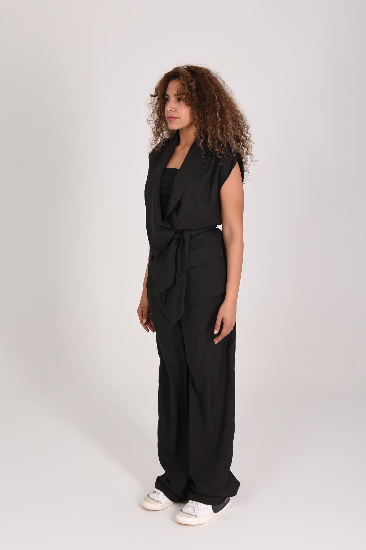 Soft Blended Linen Belted set