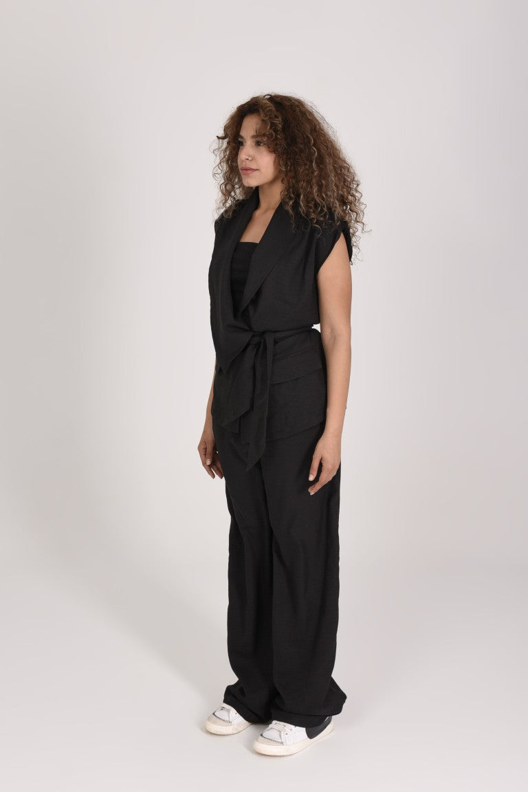 Soft Blended Linen Belted set