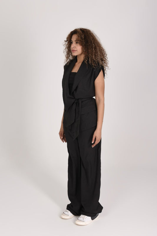 Soft Blended Linen Belted set