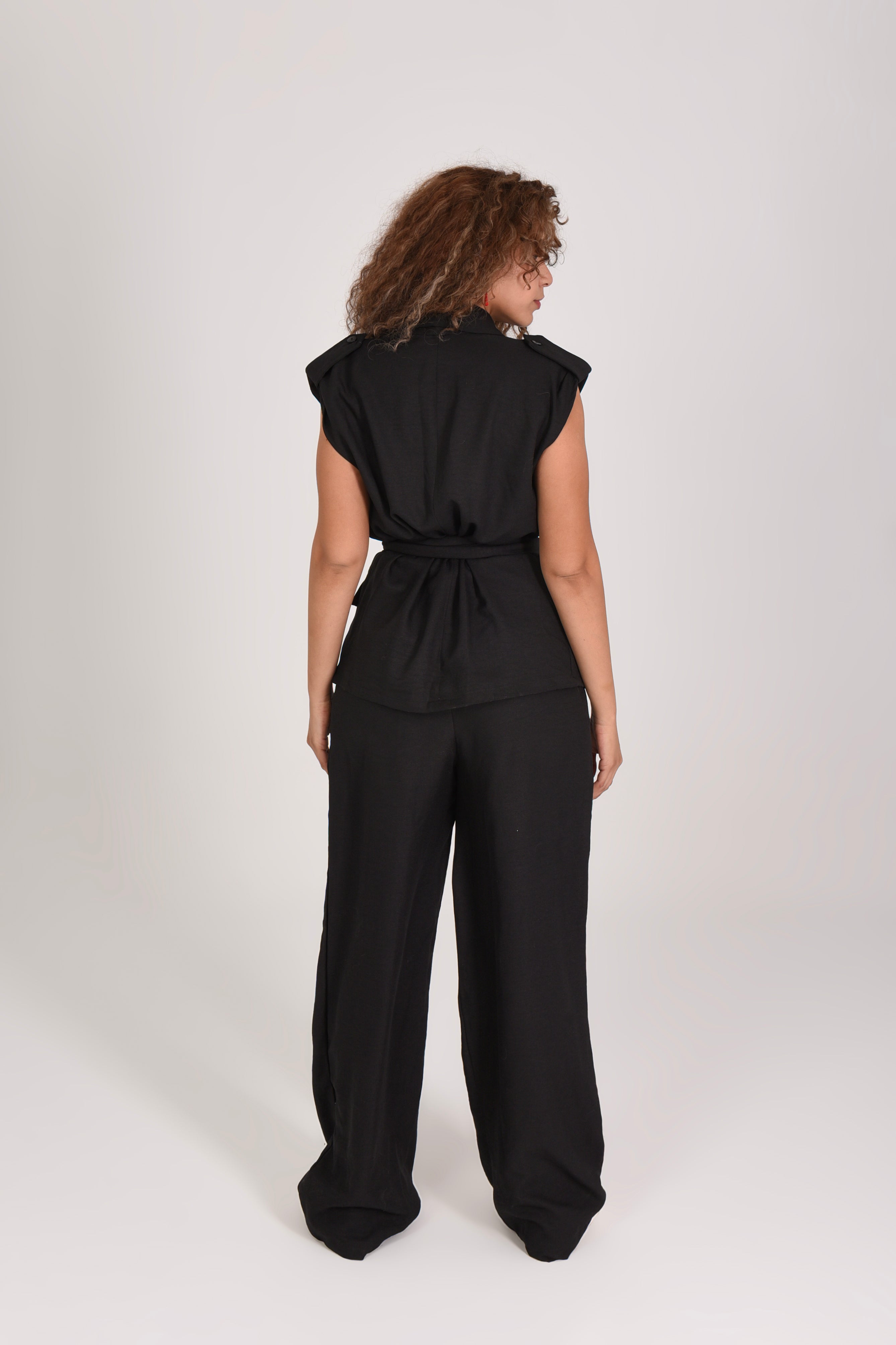 Soft Blended Linen Belted set