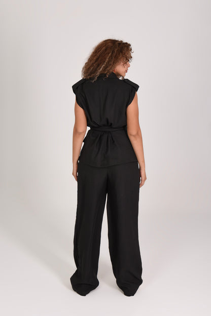 Soft Blended Linen Belted set