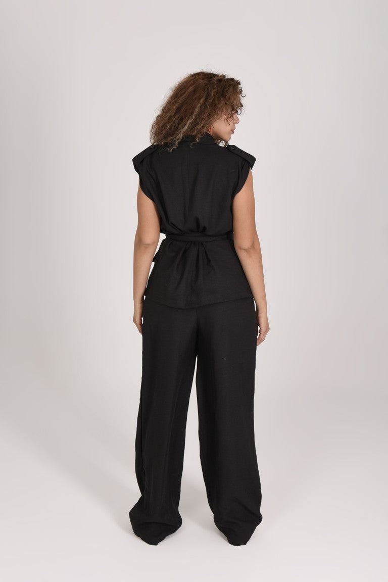 Soft Blended Linen Belted set