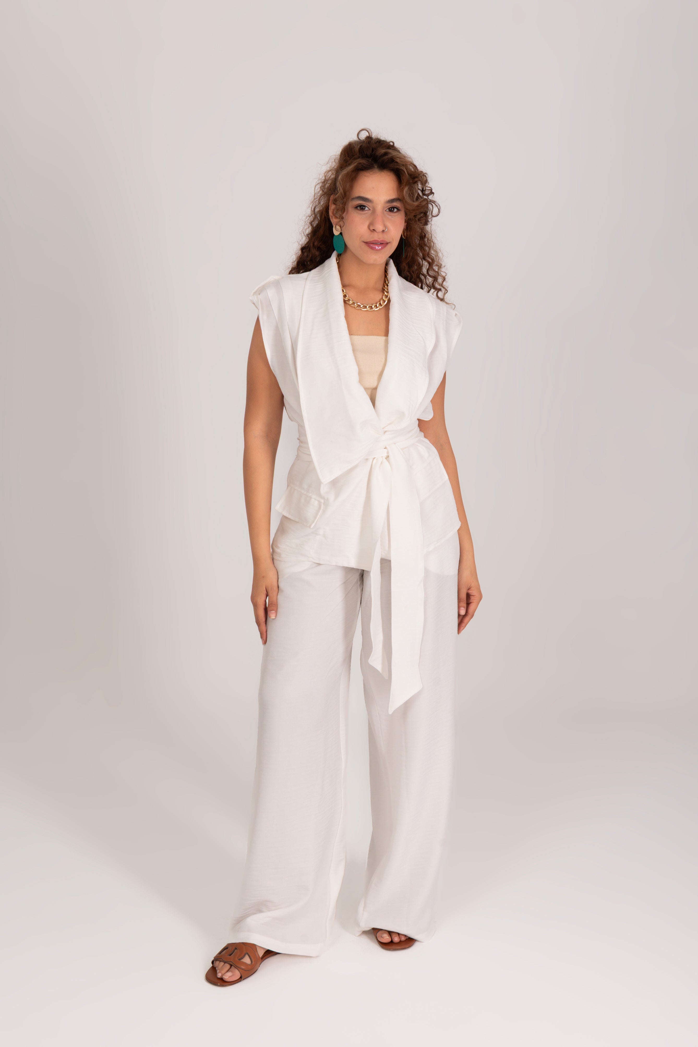 Soft Blended Linen Belted set