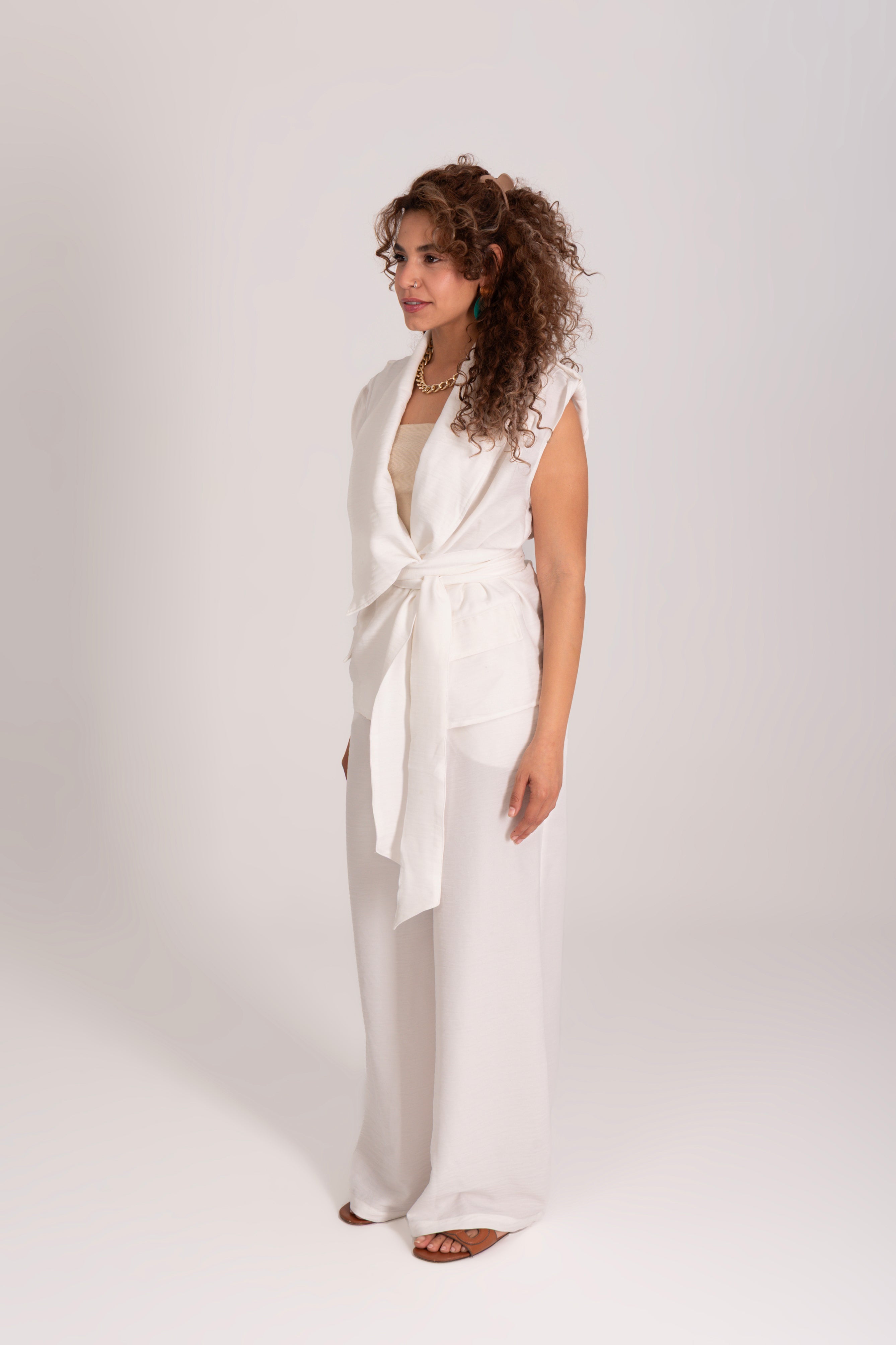 Soft Blended Linen Belted set