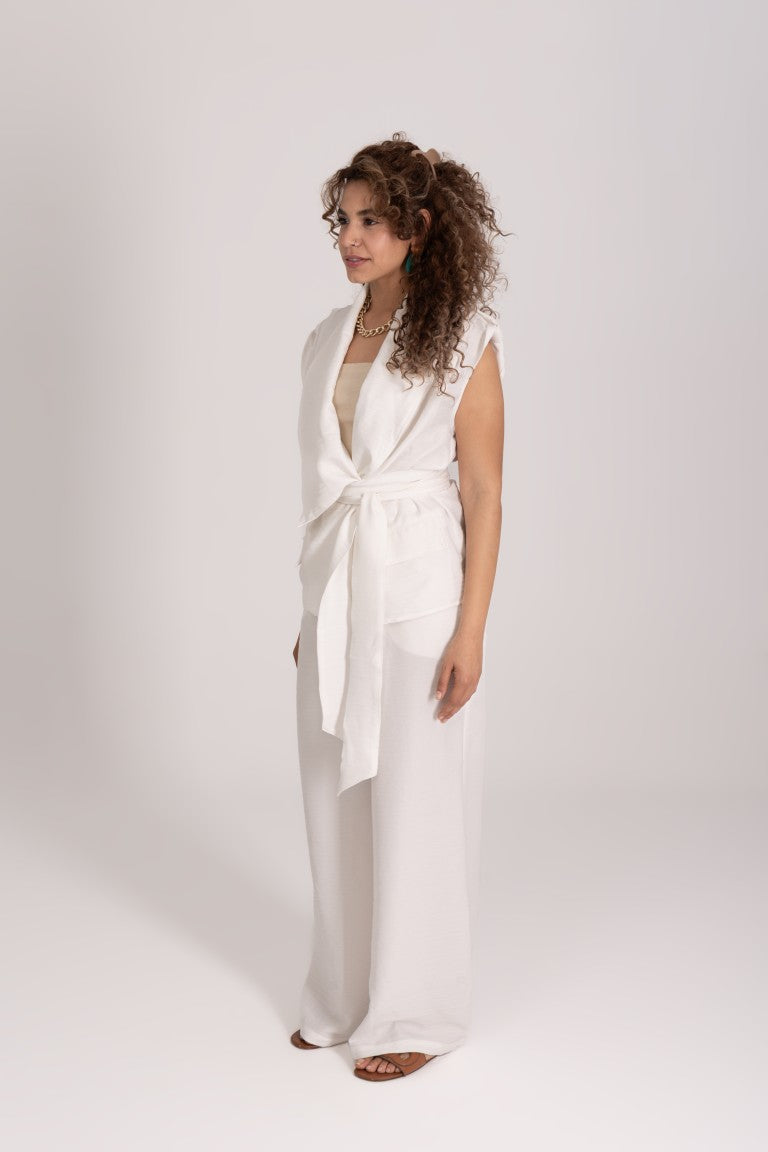 Soft Blended Linen Belted set