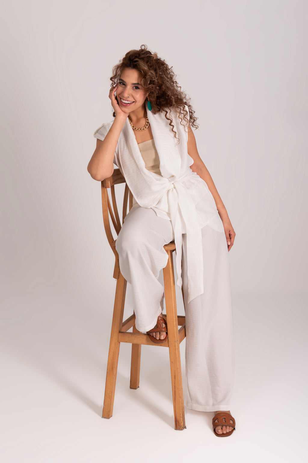 Soft Blended Linen Belted set