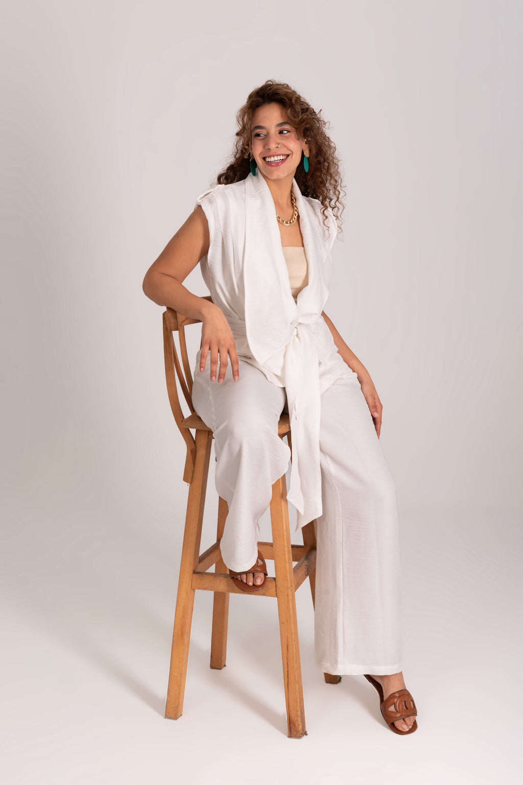 Soft Blended Linen Belted set