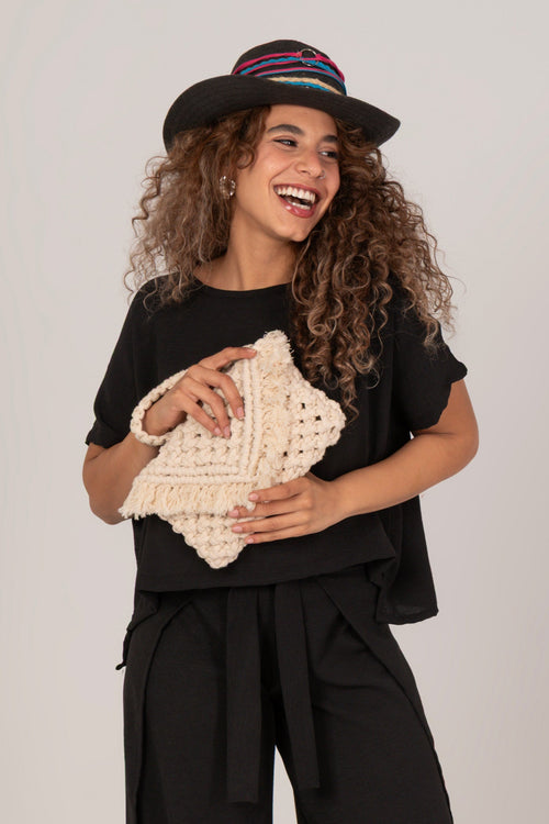 Bohemian Macrame Clutch - Boho Yarn