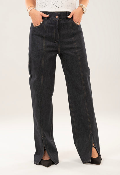High-Waisted Wide-Leg Jeans – Denim