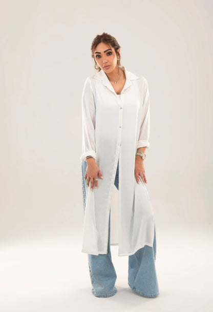 Sophia split sides stain Long shirt