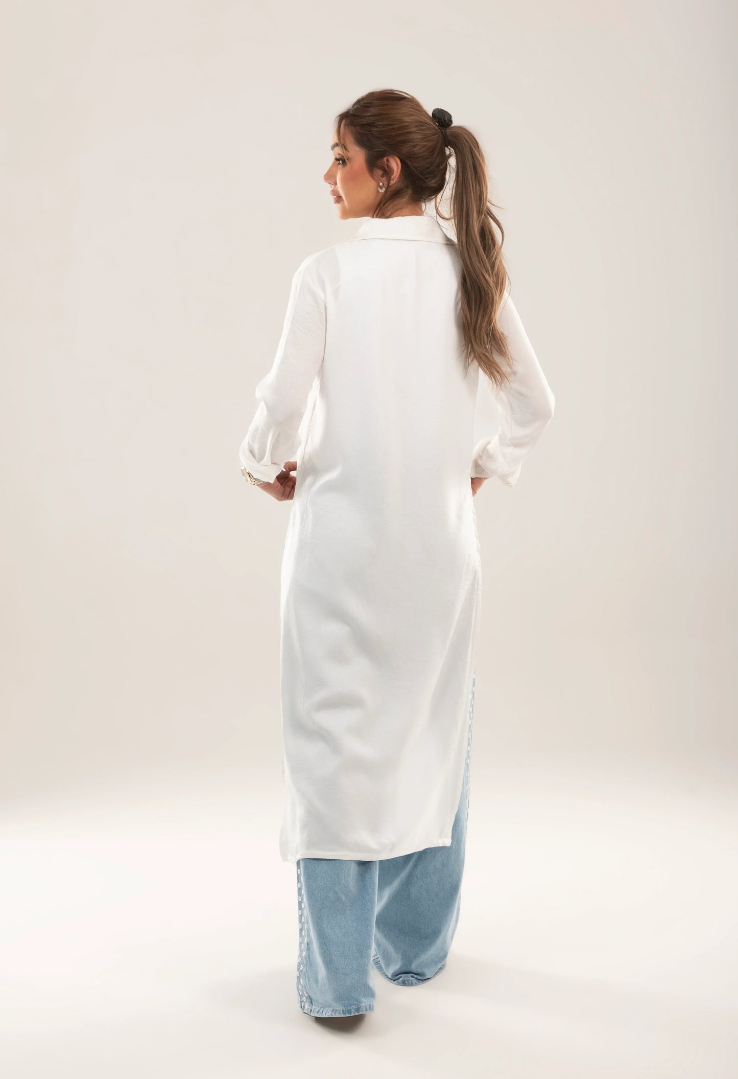 Sophia split sides stain Long shirt