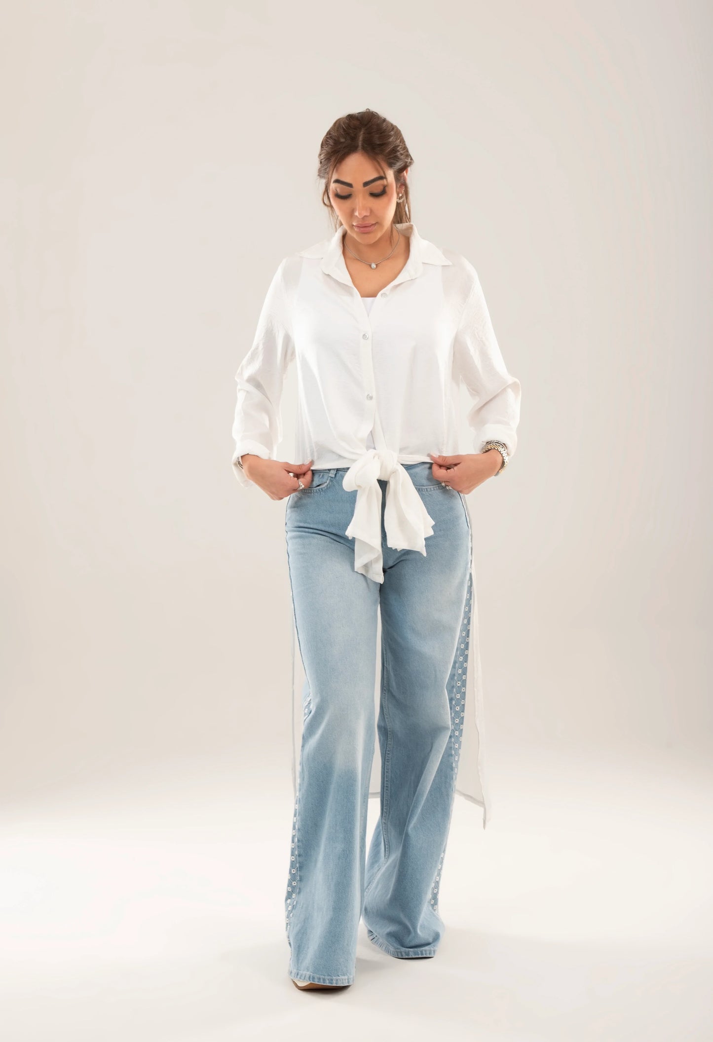 Sophia split sides stain Long shirt