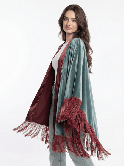 Sunset Bloom Velvet Cape